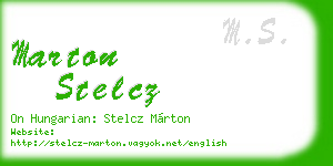 marton stelcz business card